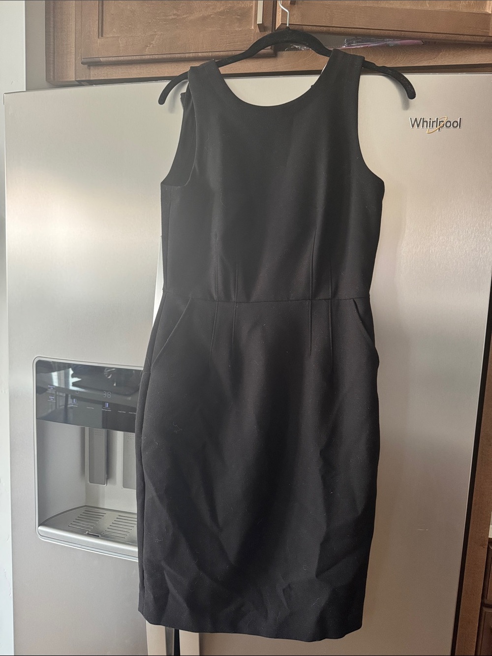 LOFT Black Sleeveless Midi Sheath Dress